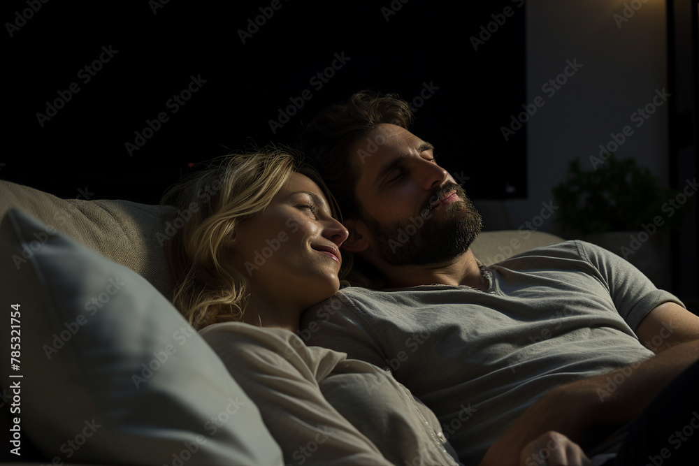 Fototapeta premium AI generated picture of happy loving couple spending time together