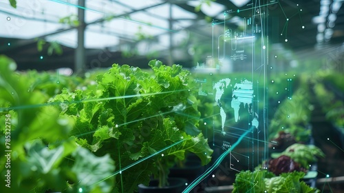 Smart Farming Revolution AI Data Analysis Icons Boosting Efficiency in Futuristic Agriculture, Embracing Digitized Eco-Friendly and Sustainable Harvesting