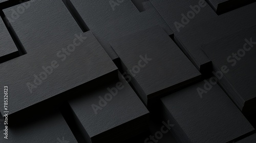 Modern business card mockup: horizontal stacks arranged in rows on black textured background 