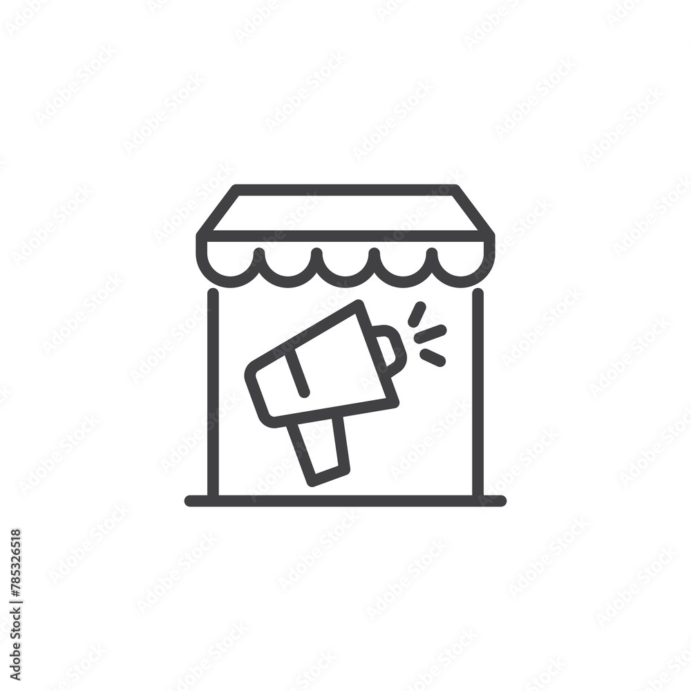 Advertising and promotion line icon Advertising and promotion line icon