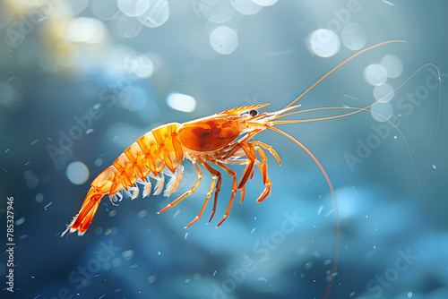 shrimp on a bluewater background
