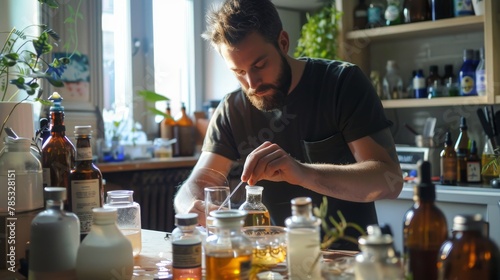 Personal health experiments carried out at home by DIY biohackers, embracing grassroots science methods. photo