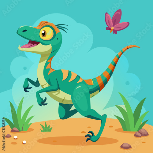 a-playful-velociraptor-chasing-after-a-butterfly