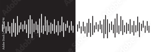 sound icon set. digital recorder voice audio wave vector symbol. soundwave frequency icon in black and white color. Sound waves, Equalizer, Audio waves, Radio signal, Music.