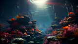 Underwater world. Underwater world. 3d render illustration.