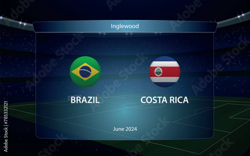 Brazil vs Costa Rica. America soccer tournament 2024