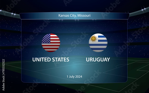 United States vs Uruguay. America soccer tournament 2024