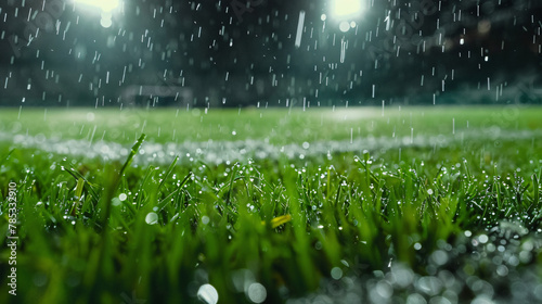 green grass of football pitch 