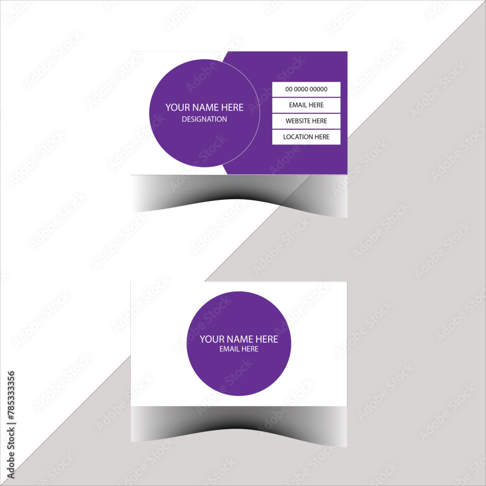 Company Modern Creative Clean Violet and White Simple Attractive Standard Business card Template