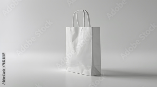 White blank paper bag mock up isolated on white background