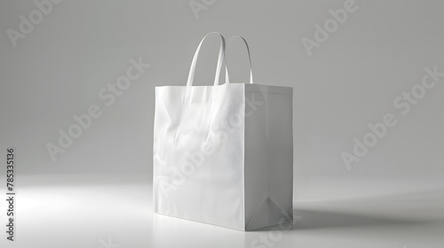 White blank paper bag mock up isolated on white background