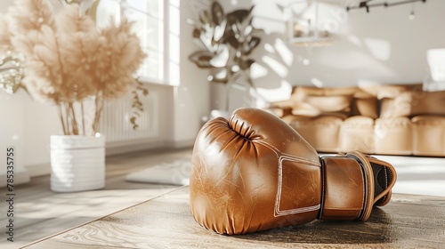 Boxing gym, gritty, sports photography, intense, indoor