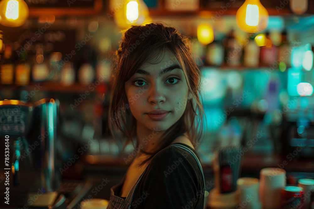 High skilled barman barista person making shaking cocktails coffee drinks in bar Generative AI picture High skilled barman barista person making shaking cocktails coffee drinks in bar Generative AI picture