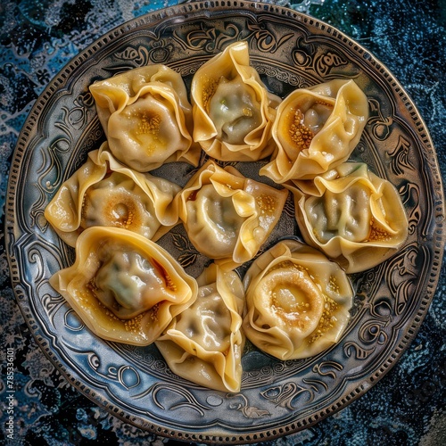 Manti, Mantu or Manty is Famous Traditional Meat Dishes of Central Asia, Turkey and China photo