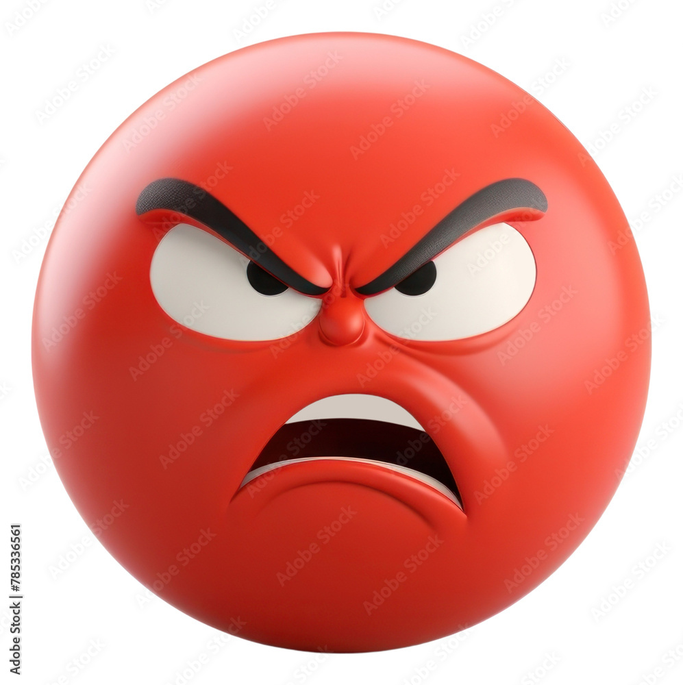 PNG Icon angry face anthropomorphic representation emoticon. AI generated Image by