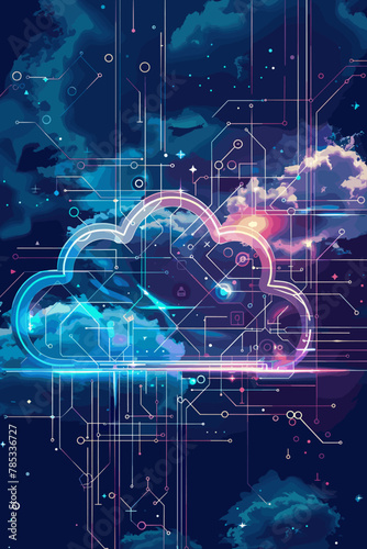 Cloud computing technology concept, business datacenter storage servers connected to cloud network with IT administrator and software developer team working on infrastructure management and optimizati