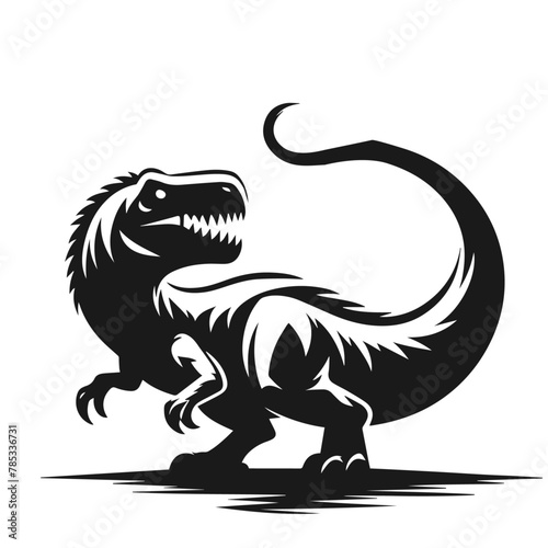 Dinosaur silhouettes set. Vector illustration isolated on white background 