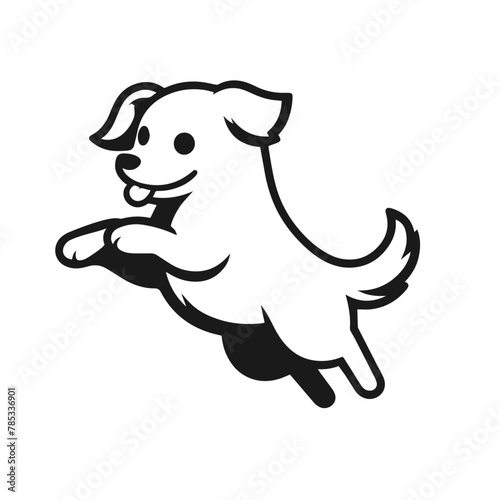 Cute dog illustration vector silhouette on white background