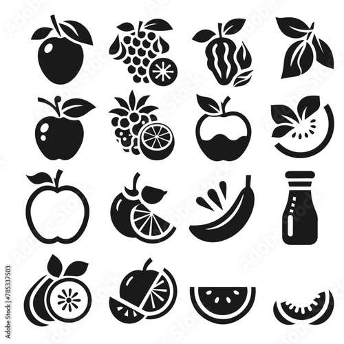 Fruit vector illustration set on white background  