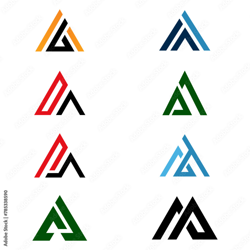 Set of letter a logo icons template elements Set of letter a logo icons template elements