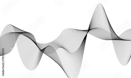 Digital futuristic technology concept banner background. Wave business curve lines on transparent background. Abstract wavy ocean line and future technology, business, voice, sound, music, poster, ban