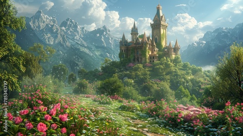 Fairy Tale Scenes: Create whimsical scenes reminiscent of fairy tales, with castles, enchanted forests, and magical creatures. 