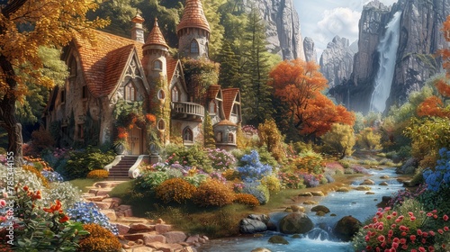 Fairy Tale Scenes: Create whimsical scenes reminiscent of fairy tales, with castles, enchanted forests, and magical creatures. 