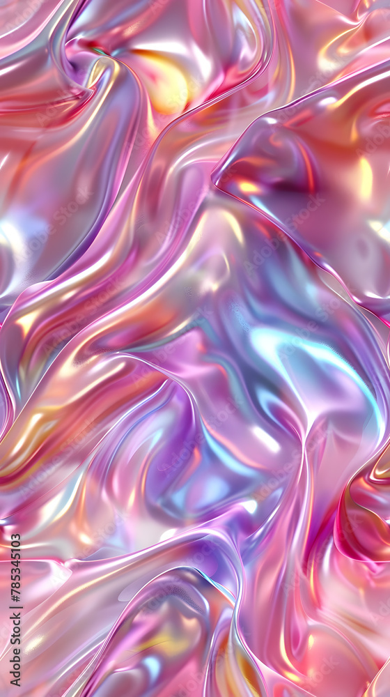 Fototapeta premium Seamless pattern pf pastel-colored holographic texture, with smooth flowing liquid 