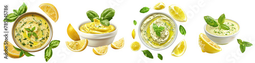 Lemon Herb Dip clipart collection, symbol, logos, icons isolated on transparent background