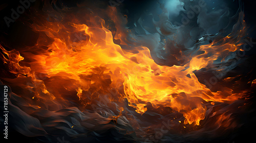 Fire flames isolated on black background. Abstract fire flames. 3d illustration