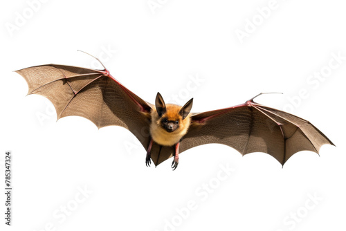 Majestic Bat Soaring With Wings Gracefully Extended in Twilight. On a White or Clear Surface PNG Transparent Background.