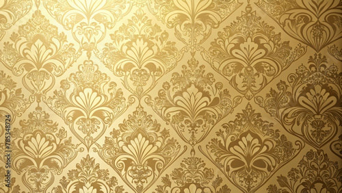 Thai Vintage Golden Ornament Seamless Wallpaper Texture Pattern