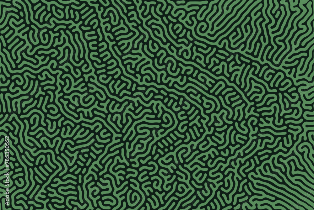 Black and green organic turing irregular lines background with unique pattern design