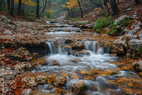 Serene water landscape captured using long exposure technique