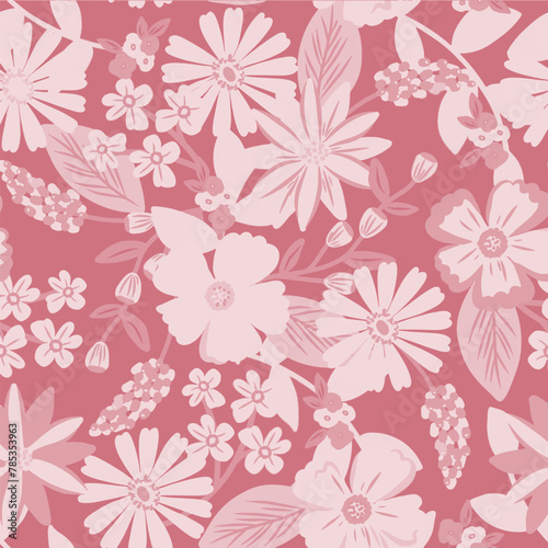 Wallpaper Mural Pattern flower floral spring blossom illustration vector fabric textile design leaf leaves Torontodigital.ca