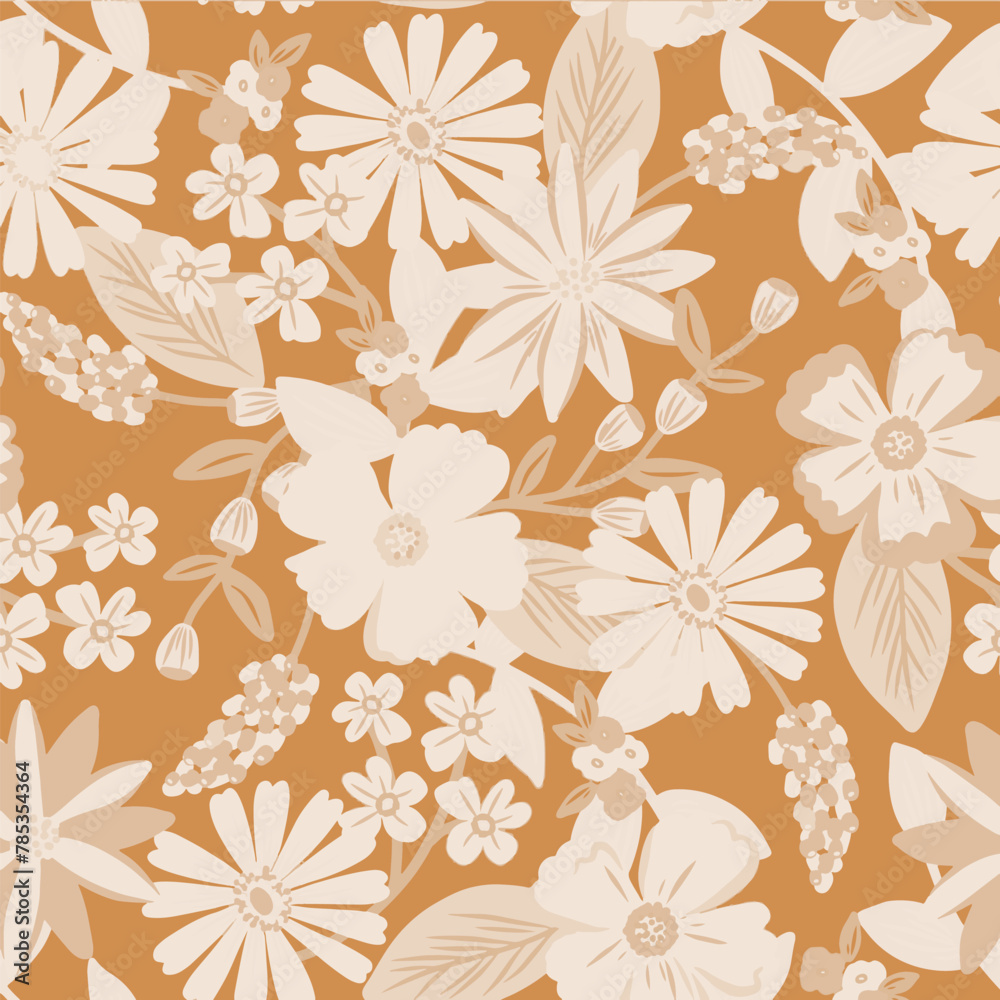 custom made wallpaper toronto digitalPattern flower floral spring blossom illustration vector fabric textile design leaf leaves