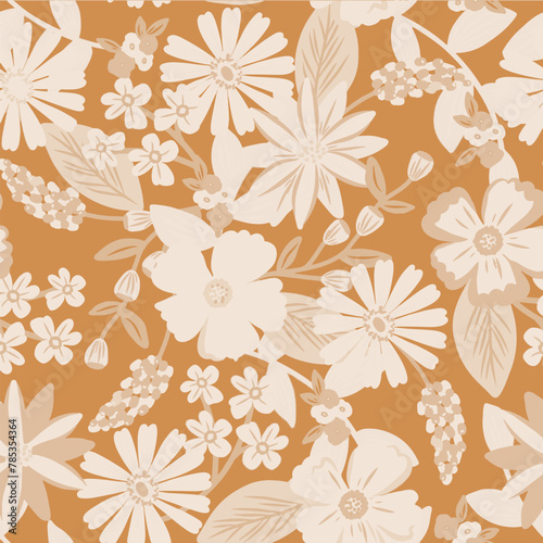 Wallpaper Mural Pattern flower floral spring blossom illustration vector fabric textile design leaf leaves Torontodigital.ca