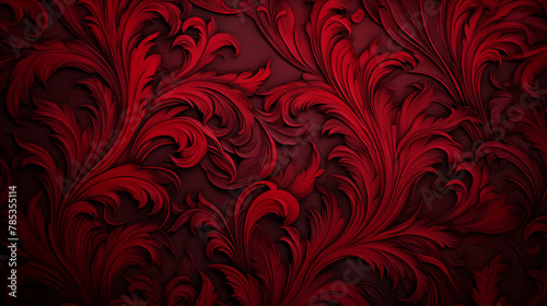 Elegant Red Floral Design on Dark Background
