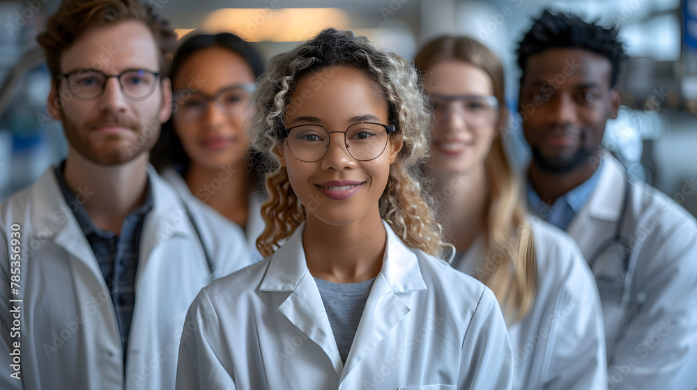 Portrait of confident scientists in laboratory
