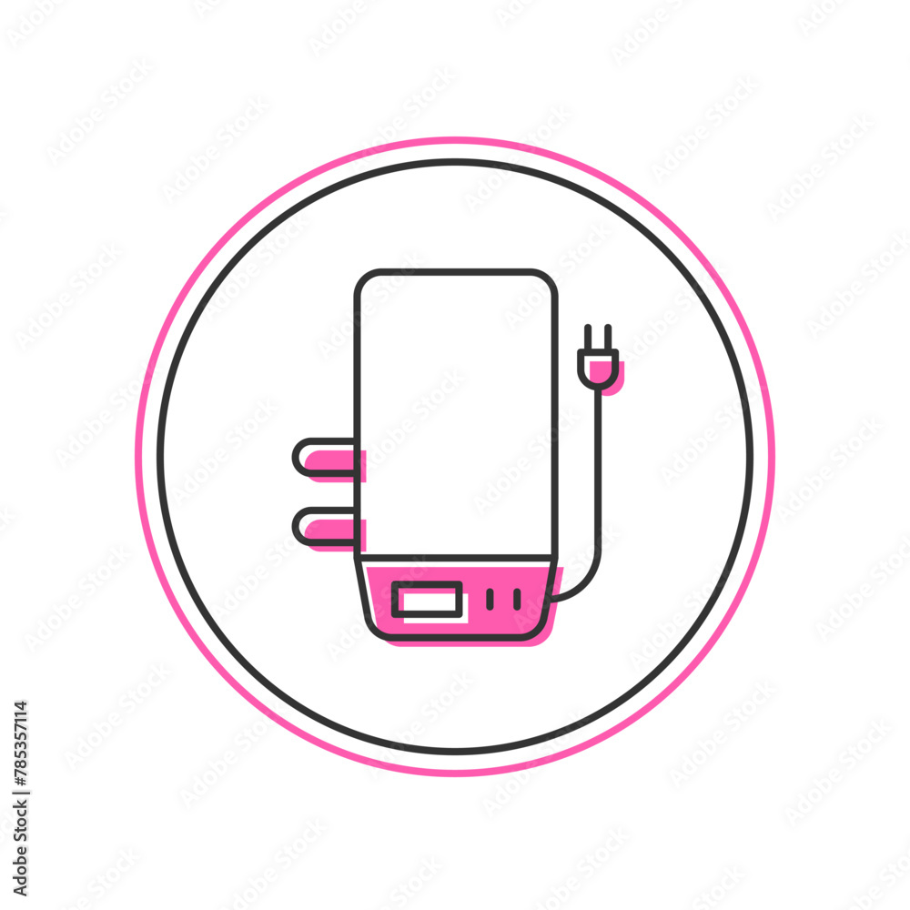 Filled outline Electric boiler for heating water icon isolated on white background. Vector Filled outline Electric boiler for heating water icon isolated on white background. Vector