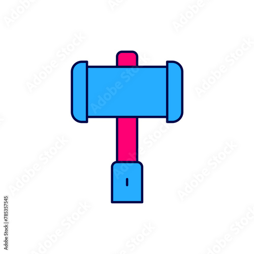 Filled outline Medieval battle hammer icon isolated on white background. Vector