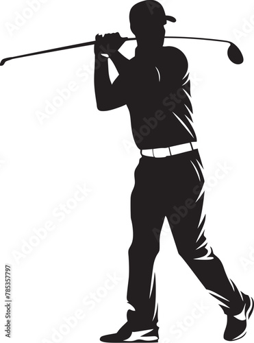 Teeing Off in Style Vector Golfer Scene