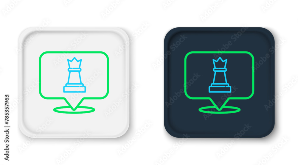 Line Chess icon isolated on white background. Business strategy. Game, management, finance. Colorful outline concept. Vector Line Chess icon isolated on white background. Business strategy. Game, management, finance. Colorful outline concept. Vector