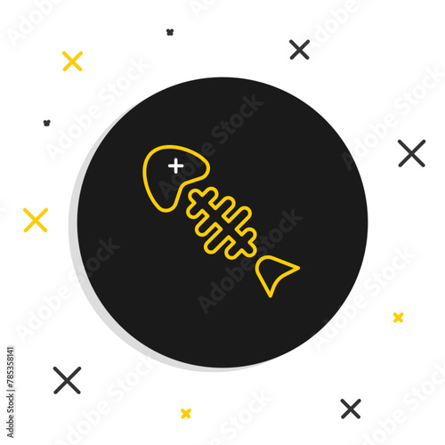 Line Fish skeleton icon isolated on white background. Fish bone sign. Colorful outline concept. Vector