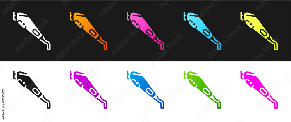 Set Electrical hair clipper or shaver icon isolated on black and white background. Barbershop symbol. Vector Set Electrical hair clipper or shaver icon isolated on black and white background. Barbershop symbol. Vector