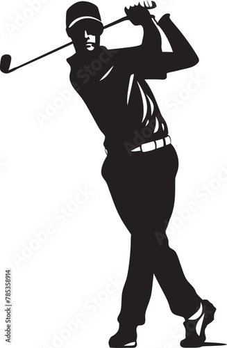 Perfect Form Vector Golfing Drawing