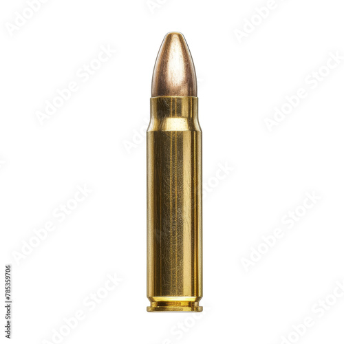 Close-up of a Single Rifle Bullet, Symbolizing Security and Defense Concepts.