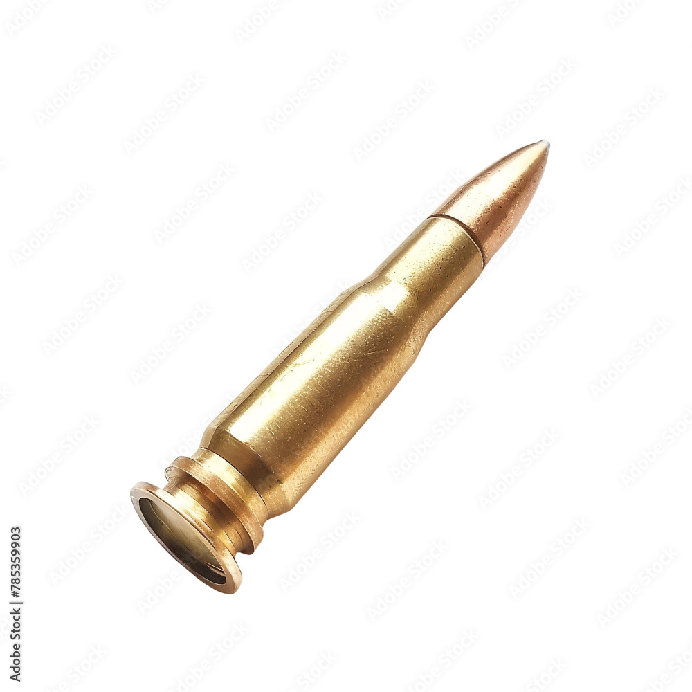 Close-up of a Single Rifle Bullet, Symbolizing Security and Defense Concepts. Close-up of a Single Rifle Bullet, Symbolizing Security and Defense Concepts.