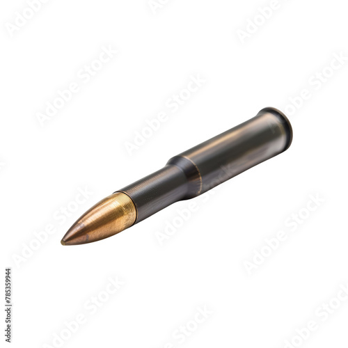 Close-up of a Single Rifle Bullet, Symbolizing Security and Defense Concepts.