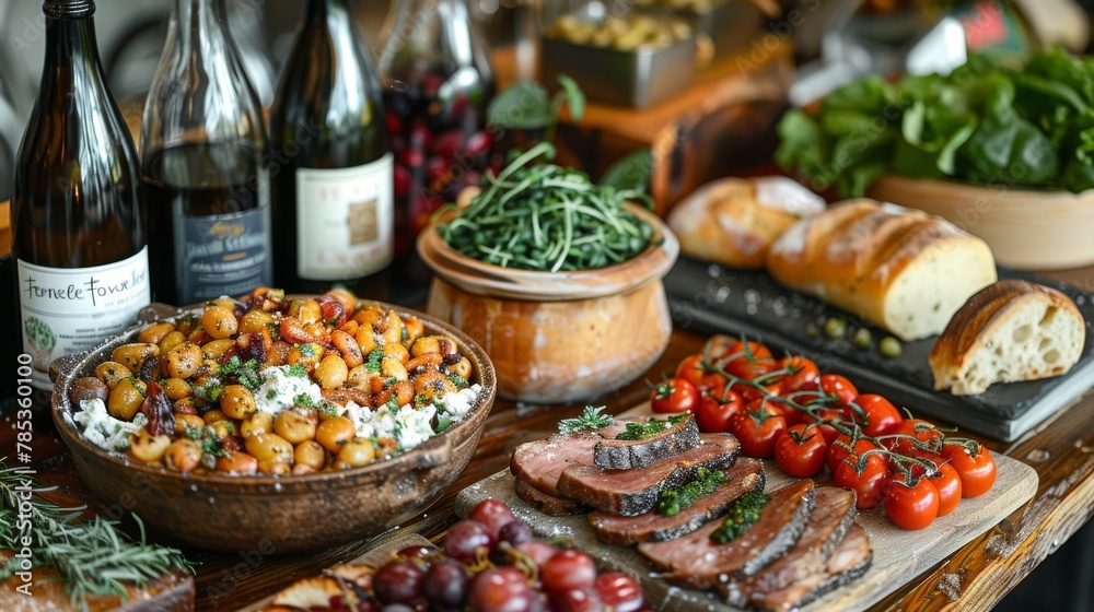 Obraz premium Farm-to-Table: Emphasize farm-fresh ingredients and the farm-to-table concept for a wholesome appeal. 